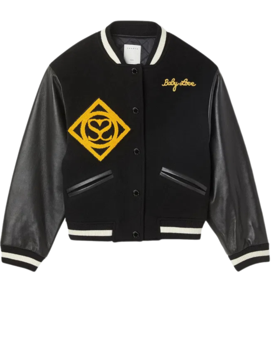 Sandro Jachetă Varsity din lână & piele (Wool & Leather Varsity Jacket)