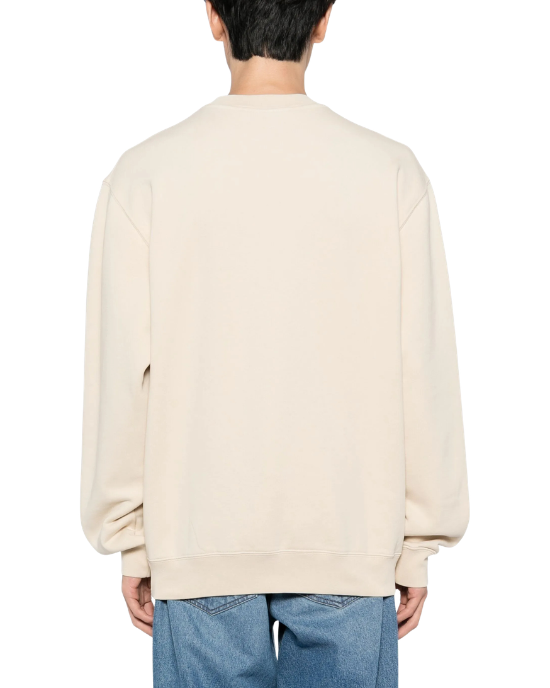 Jacquemus Sweatshirt crem oversized cu logo aplicat