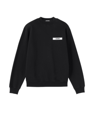 Jacquemus Sweatshirt negru oversized cu logo aplicat