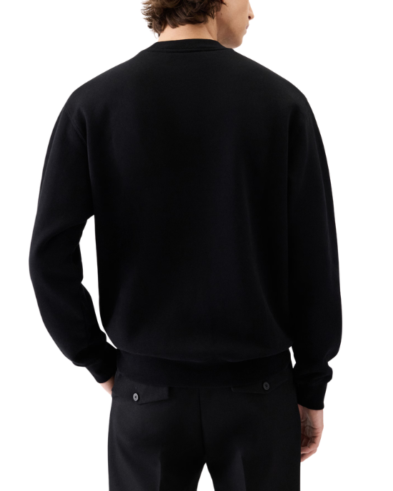 Jacquemus Sweatshirt negru oversized cu logo aplicat