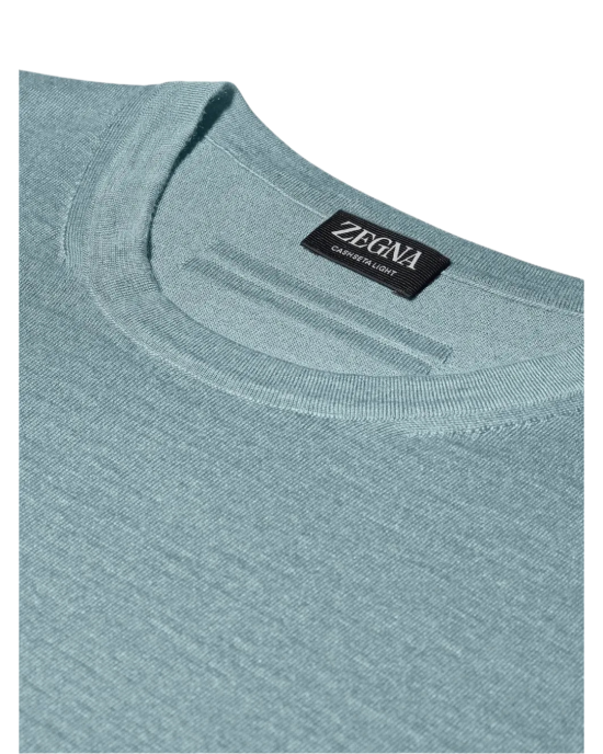 Zegna Pulover din Cașmir și Mătase Aqua Green