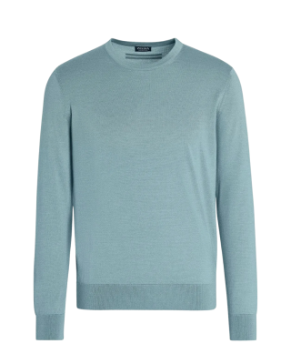 Zegna Pulover din Cașmir și Mătase Aqua Green