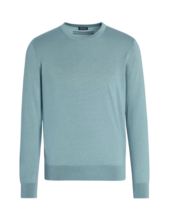 Zegna Pulover din Cașmir și Mătase Aqua Green