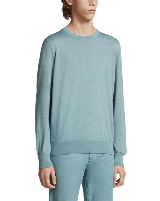 Zegna Pulover din Cașmir și Mătase Aqua Green