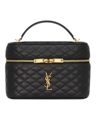 Saint Laurent Gaby Vanity Large – Geantă damă din piele de miel matlasată, neagră