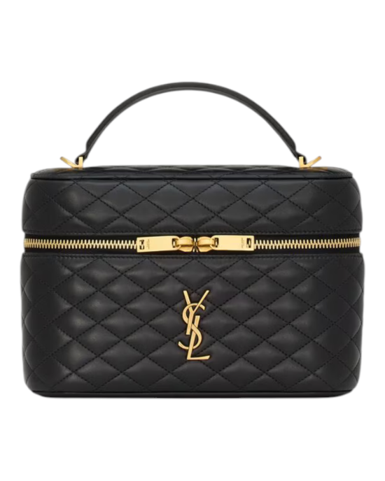 Saint Laurent Gaby Vanity Large – Geantă damă din piele de miel matlasată, neagră