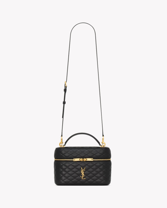 Saint Laurent Gaby Vanity Large – Geantă damă din piele de miel matlasată, neagră