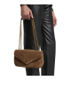Saint Laurent – Geantă de umăr Loulou Small din piele întoarsă matlasată, bej Hay