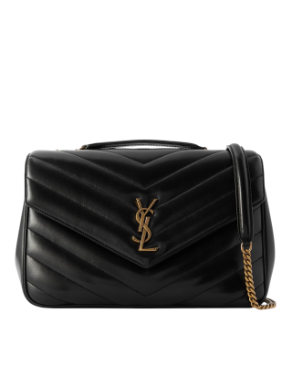 Saint Laurent – Geantă de umăr Loulou Large din piele matlasată, neagră