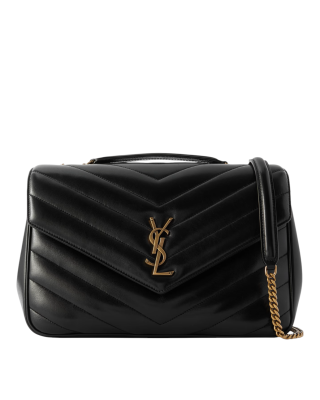 Saint Laurent – Geantă de umăr Loulou Large din piele matlasată, neagră
