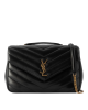 Saint Laurent – Geantă de umăr Loulou Large din piele matlasată, neagră