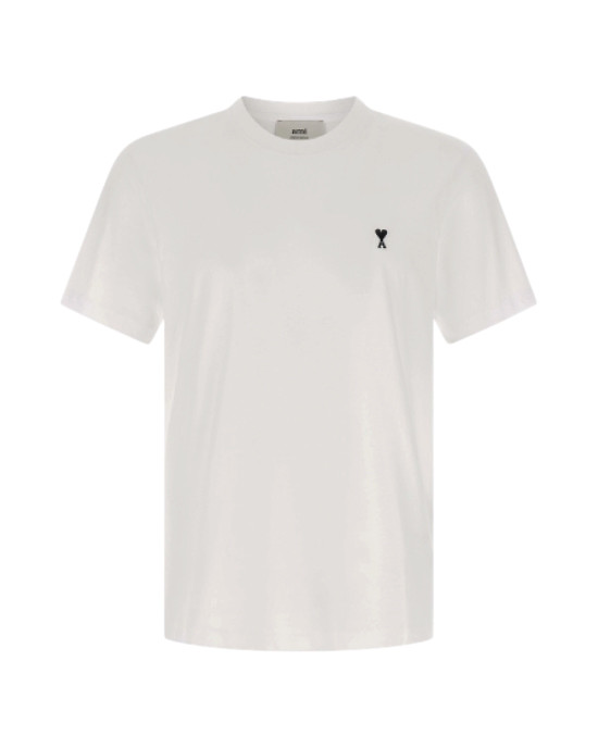 AMI Paris Tricou alb cu logo Ami de Coeur brodat