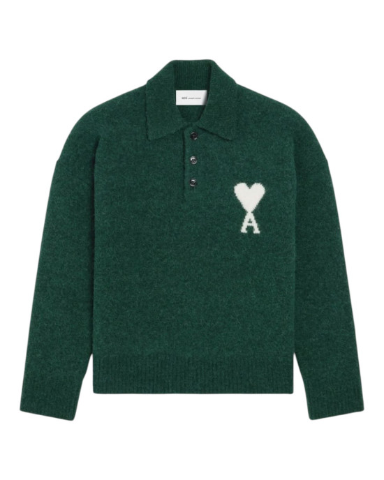 AMI PARIS – Pulover din tricot cu logo Ami de Coeur