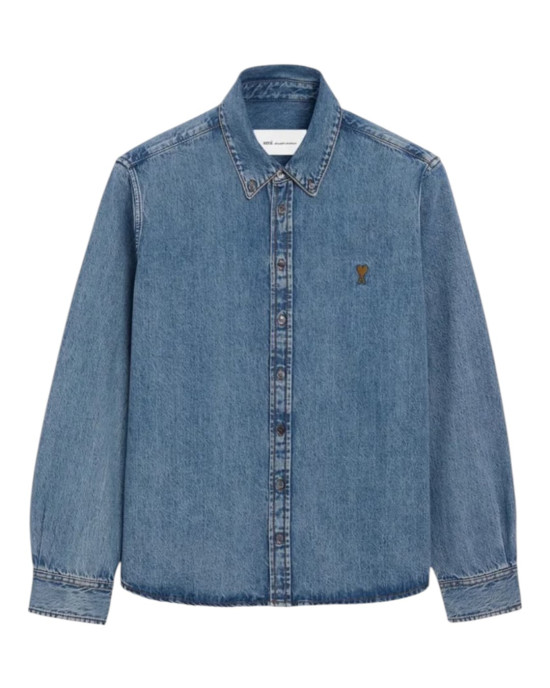 AMI PARIS – Cămașă din denim cu logo Ami de Cœur
