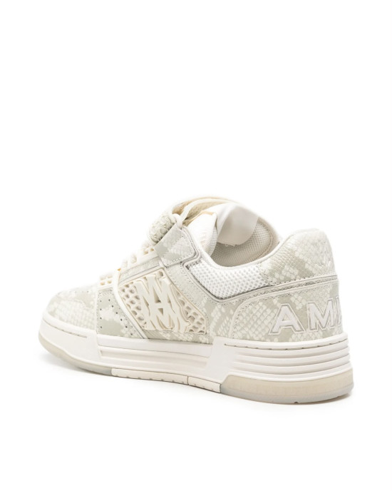 AMIRI MA Skyline Sneakers albi cu imprimeu in relief tip piele de piton