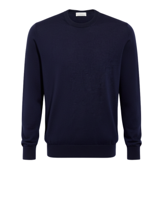 Filippo de Laurentiis Pulover Guler Rotund Navy Blue Premium