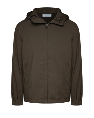 Givenchy Jachetă Windbreaker Maro Închis cu Logo Brodat