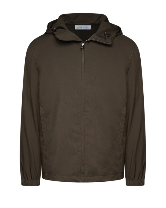 Givenchy Jachetă Windbreaker Maro Închis cu Logo Brodat