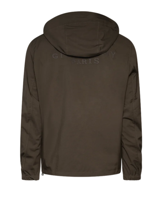 Givenchy Jachetă Windbreaker Maro Închis cu Logo Brodat