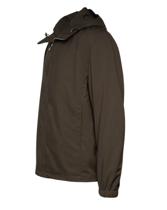 Givenchy Jachetă Windbreaker Maro Închis cu Logo Brodat
