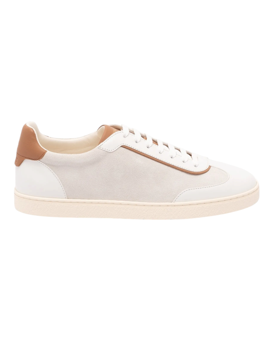  Brunello Cucinelli – Sneakers pentru bărbați din piele de vițel și piele întoarsă