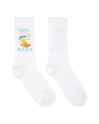 Casablanca Sosete  Phantasmagoria, albe, din amestec de bumbac organic