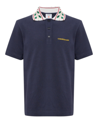Casablanca Tricou polo Laurel Piqué bleumarin