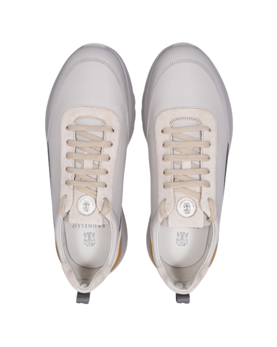 Brunello Cucinelli Sneakers din piele gri