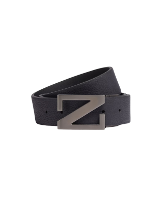 Zegna Curea Piele Reversibilă Albastră Navy  