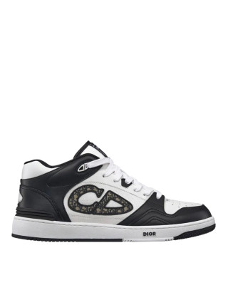 Dior B57 Mid-Top – Sneakers bărbați din piele, albi, cu logo Dior Oblique