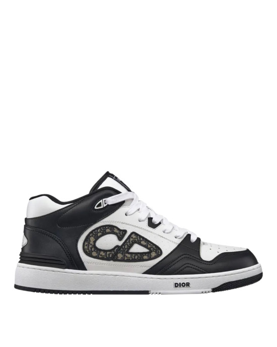 Dior B57 Mid-Top – Sneakers bărbați din piele, albi, cu logo Dior Oblique