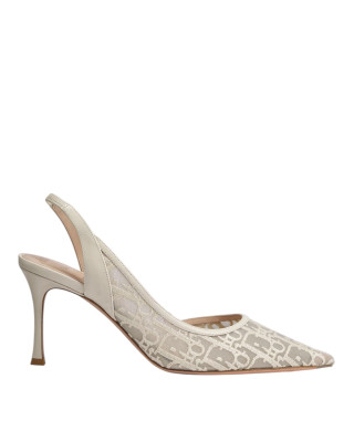 Dior Walk'n'Dior Platform – Sneakers damă din pânză de bumbac brodată, ecru