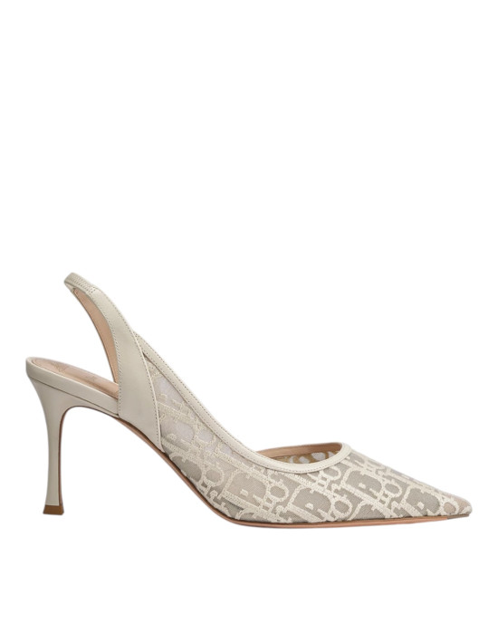 Dior Walk'n'Dior Platform – Sneakers damă din pânză de bumbac brodată, ecru