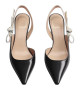 Dior J'Adior – Pantofi slingback damă din piele de miel neagră, cu toc wedge de 6,5 cm