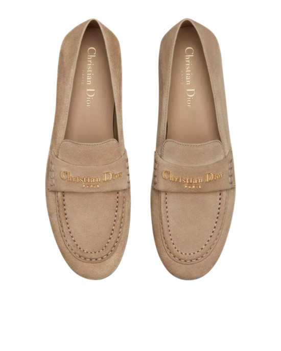 Dior  Mocasini de damă Dior Boy din piele întoarsă de vițel, bej