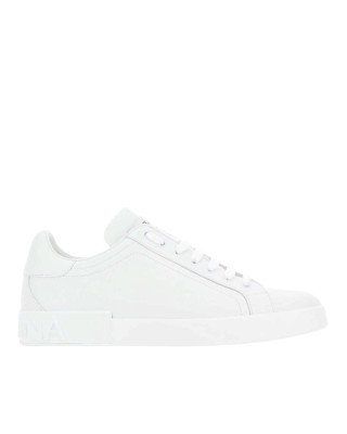 *DOLCE & GABBANA White leather Portofino sneakers