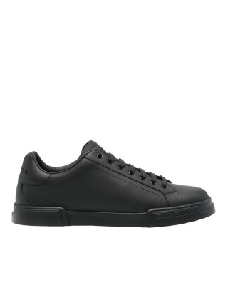 Dolce & Gabbana Portofino  Pantofi sport negri din piele nappa