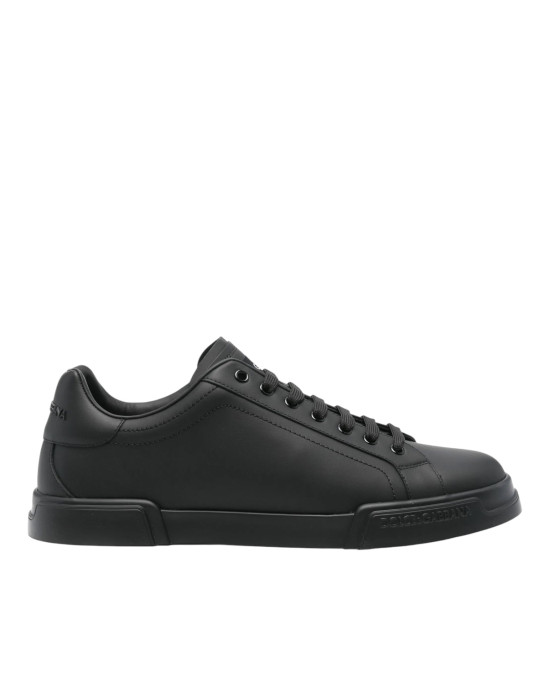 Dolce & Gabbana Portofino  Pantofi sport negri din piele nappa