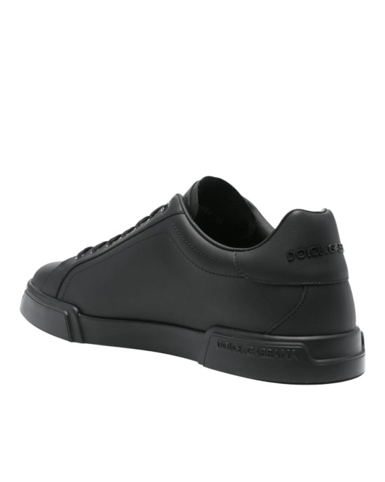 Dolce & Gabbana Portofino  Pantofi sport negri din piele nappa
