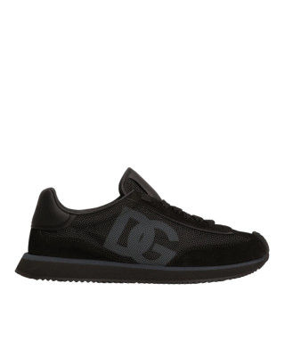 Dolce & Gabbana DG Cushion – Pantofi sport negri din piele întoarsă și material textil