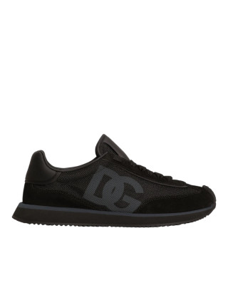 Dolce & Gabbana DG Cushion – Pantofi sport negri din piele întoarsă și material textil