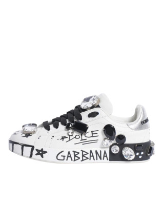 Dolce & Gabbana Portofino Sneakers WIth Applied Stones