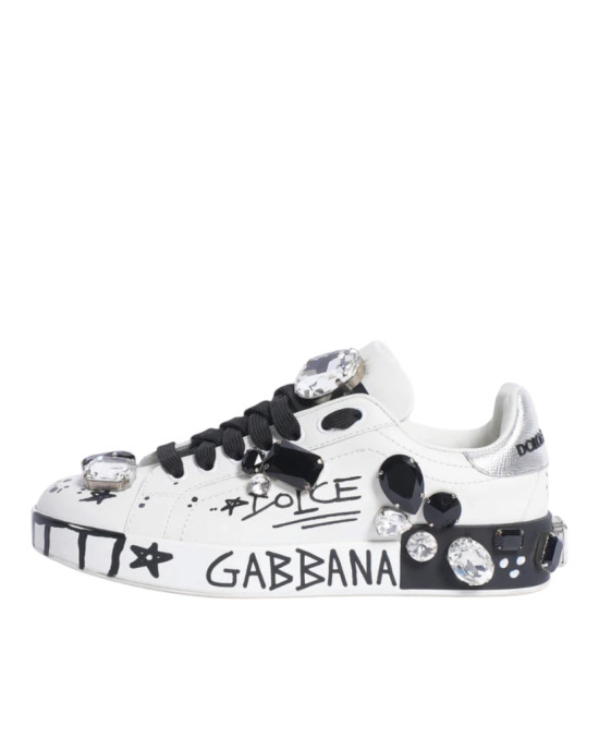 Dolce & Gabbana Portofino Sneakers WIth Applied Stones