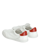 Dolce & Gabbana – Pantofi sport Portofino din piele, albi cu detalii roșii