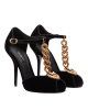 Dolce & Gabbana – Sandale Devotion din catifea neagră, cu inimă decorativă