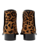 Dolce & Gabbana – Botine Zanzara din piele cu păr, cu imprimeu leopard