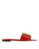 Dolce & Gabbana – Papuci roșii cu logo DG auriu