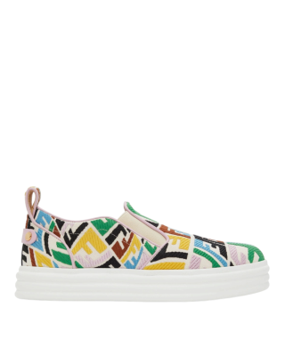 Fendi – Pantofi sport slip-on FF Vertigo din canvas multicolor