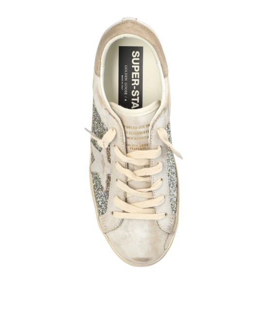 Golden Goose Super-Star din piele, cu glitter
