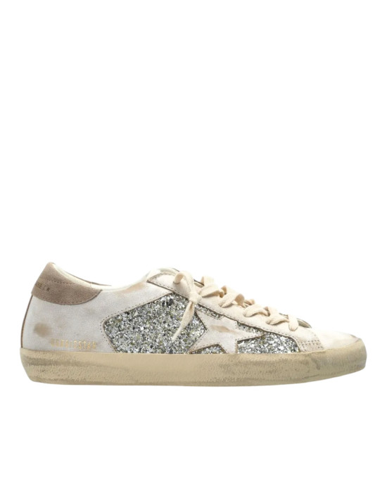 Golden Goose Super-Star din piele, cu glitter